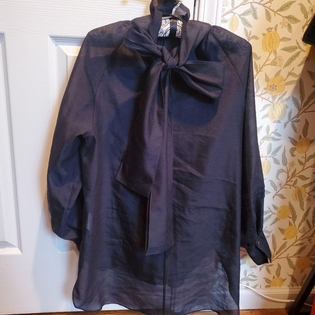 Demi-Luxe BEAMS / オーガンジー リボンブラウス