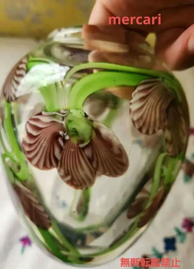 アメリカ　Orient & Flume Art Glass　フラワーベース