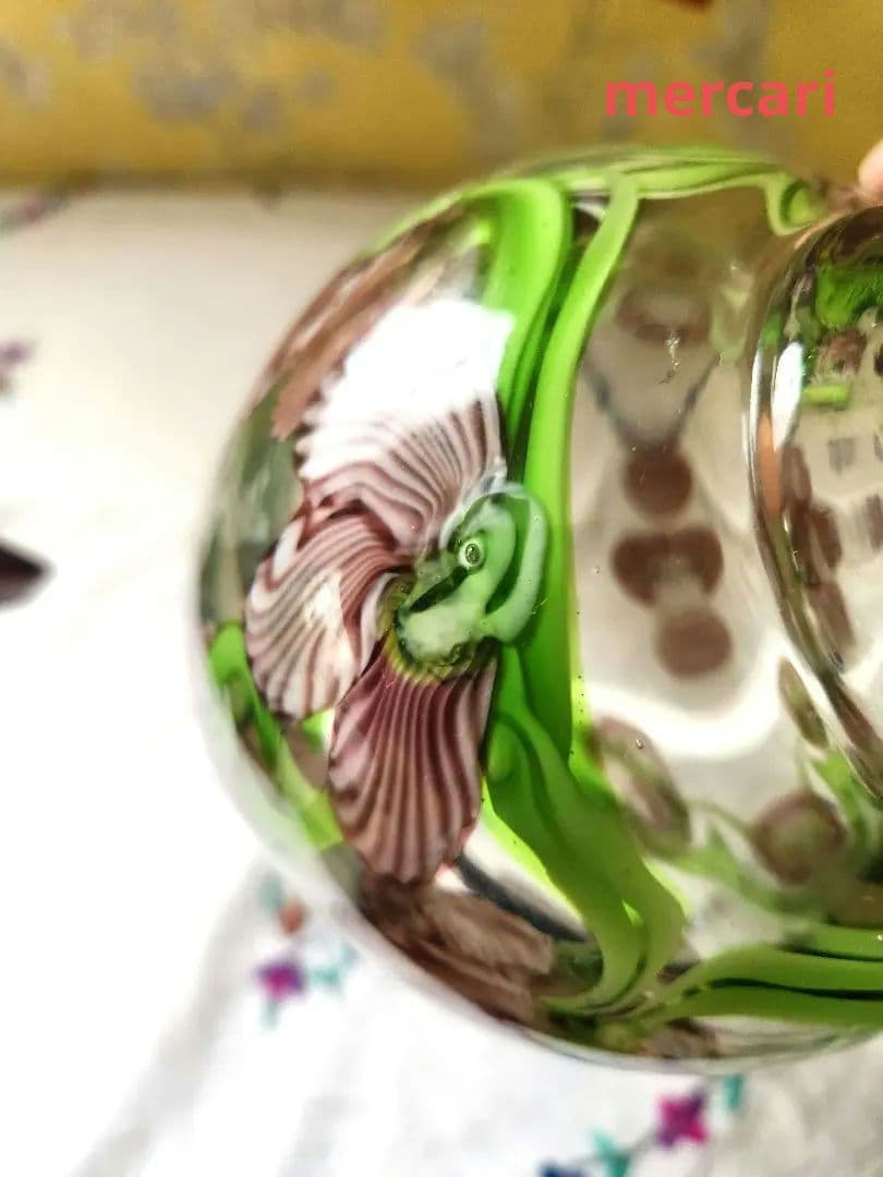 アメリカ　Orient & Flume Art Glass　フラワーベース