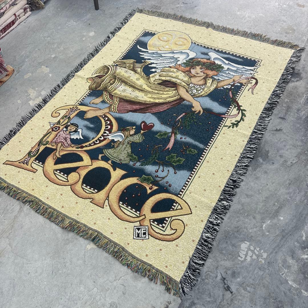 天使　平和　マルチカバー　ソファーカバー　ヴィンテージ　181x135