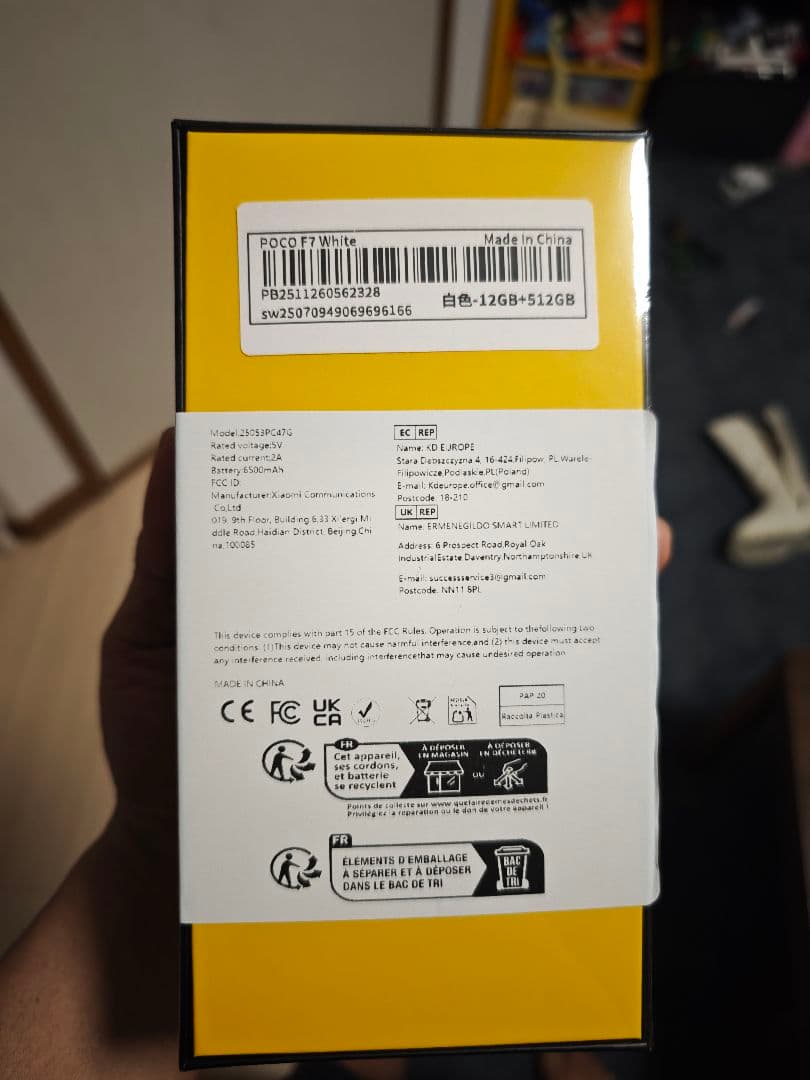 POCO F7 ホワイト 12/512 Gobal版 SIM Free