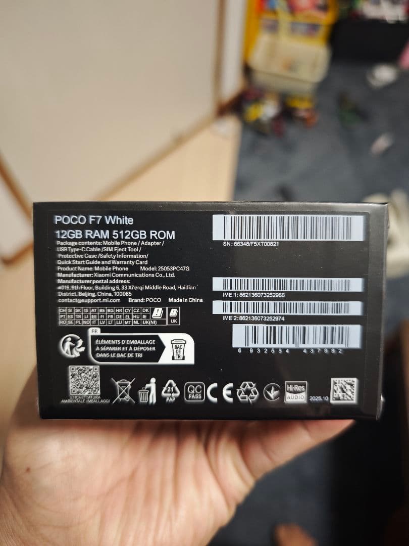 POCO F7 ホワイト 12/512 Gobal版 SIM Free