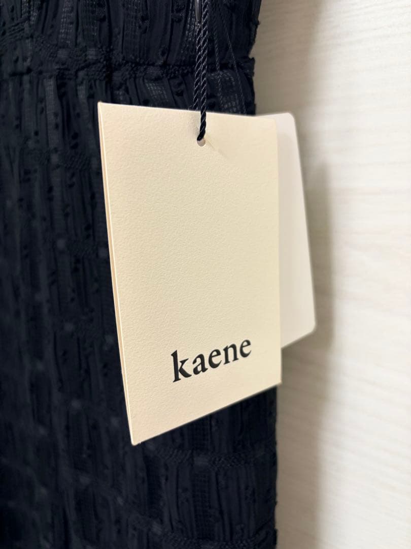 新品★kaene カエン　ドットドビーエプロンドレス　ブラック