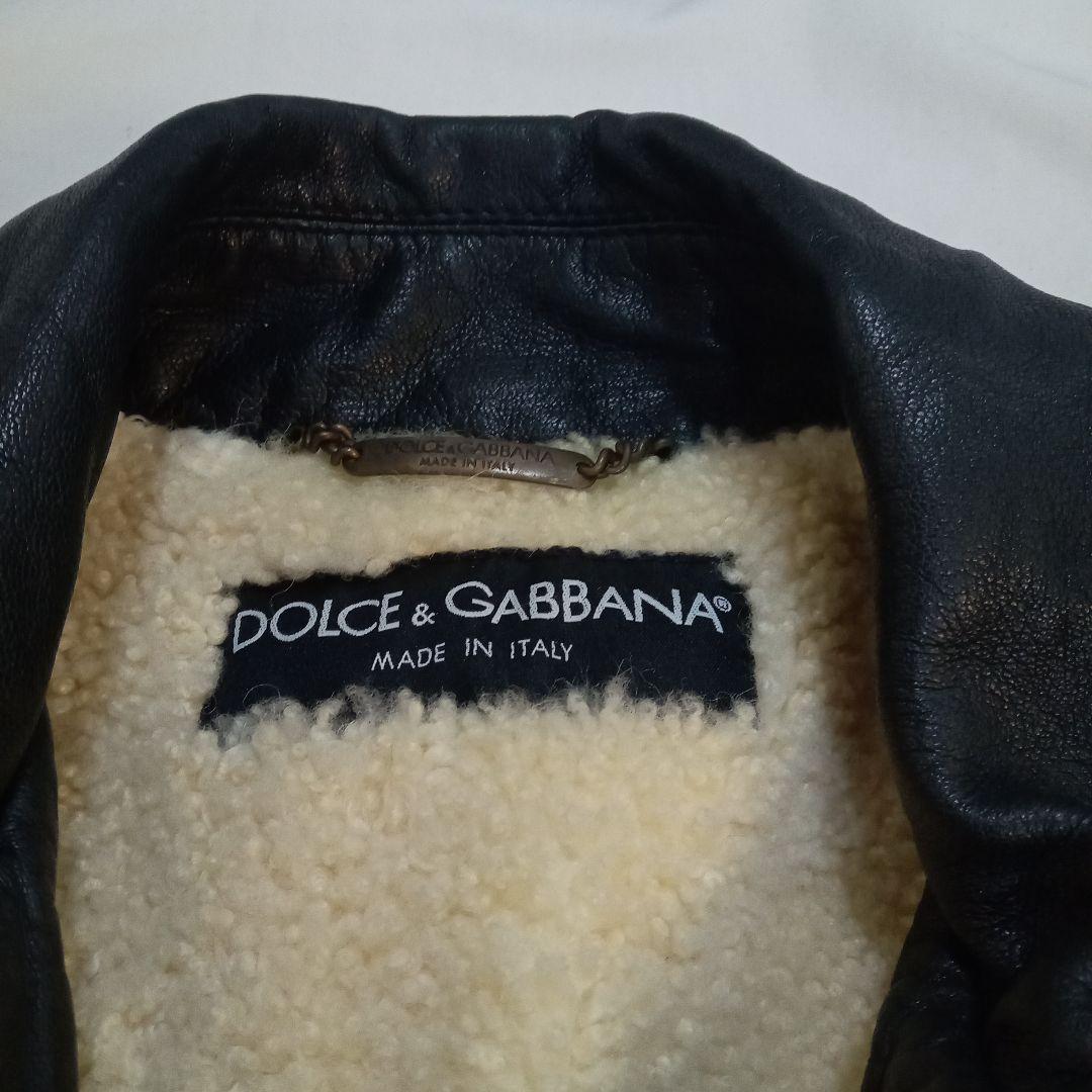 Dolce & Gabbana レザーシングルライダースジャケット