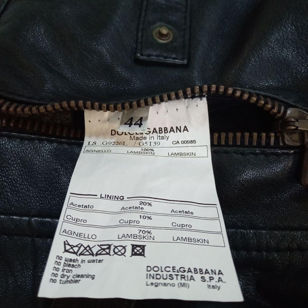 Dolce & Gabbana レザーシングルライダースジャケット