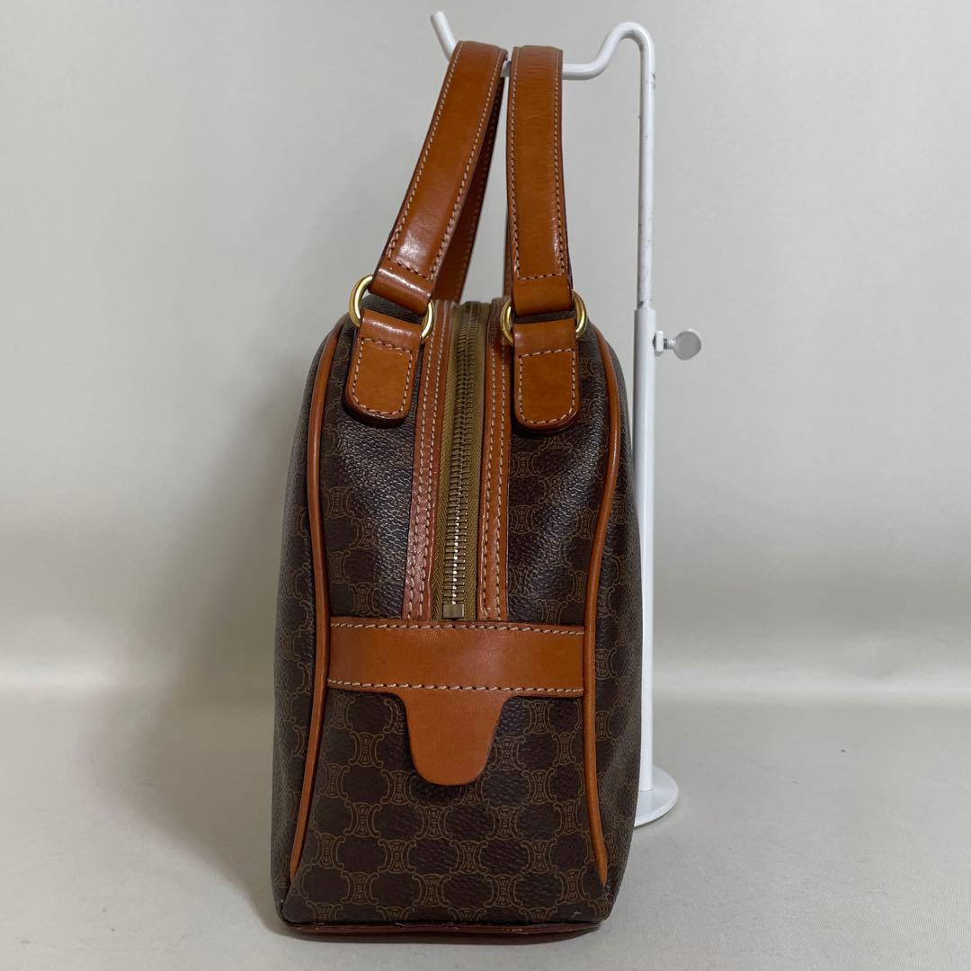 2602-41｜美品｜セリーヌ ハンドバッグ ブラウン マカダム柄 トリオンフ