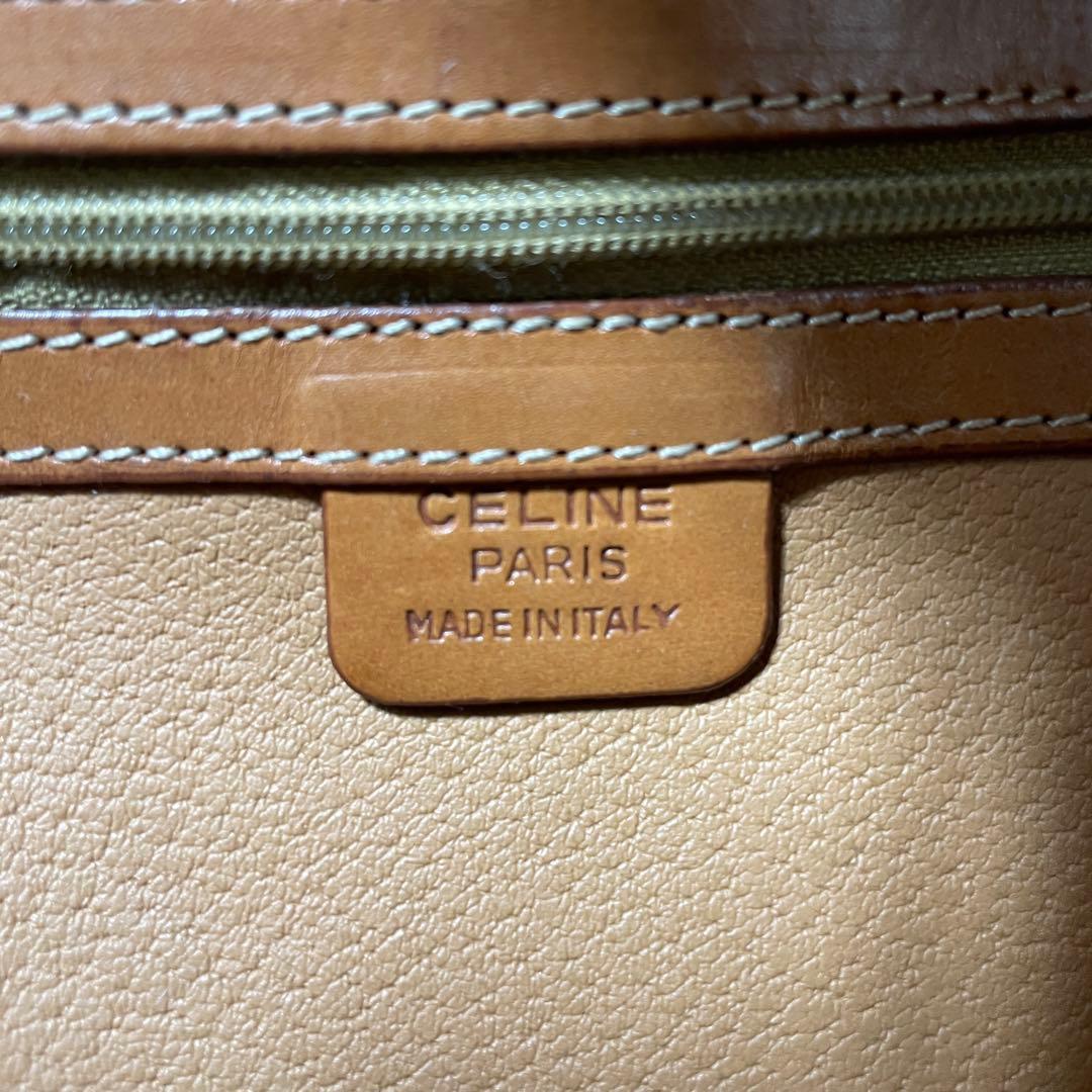 2602-41｜美品｜セリーヌ ハンドバッグ ブラウン マカダム柄 トリオンフ
