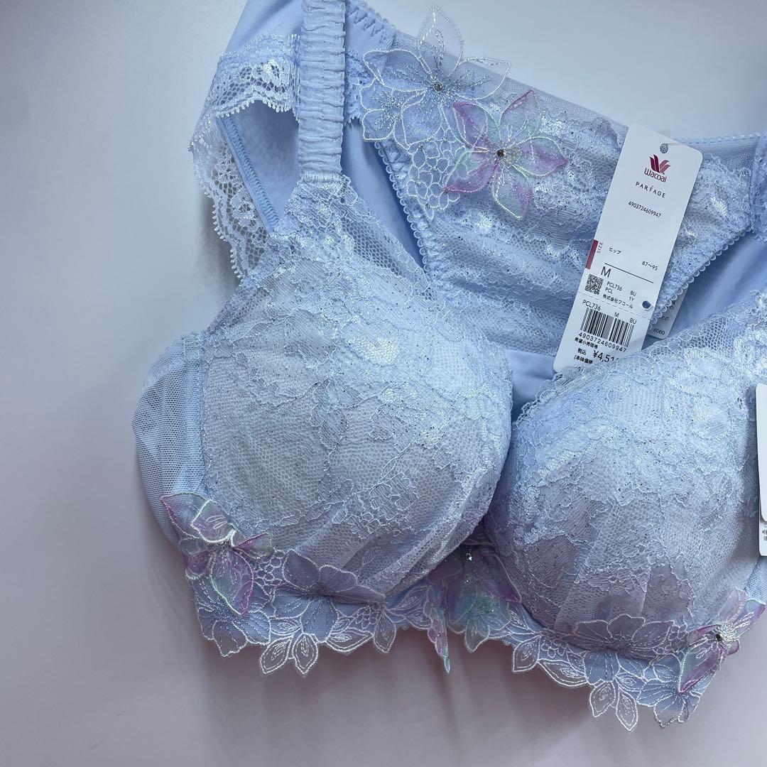 ワコール　パルファージュ. Ｖ－Ｒｉｃｈブラ　ブラジャー&ショーツE65-M