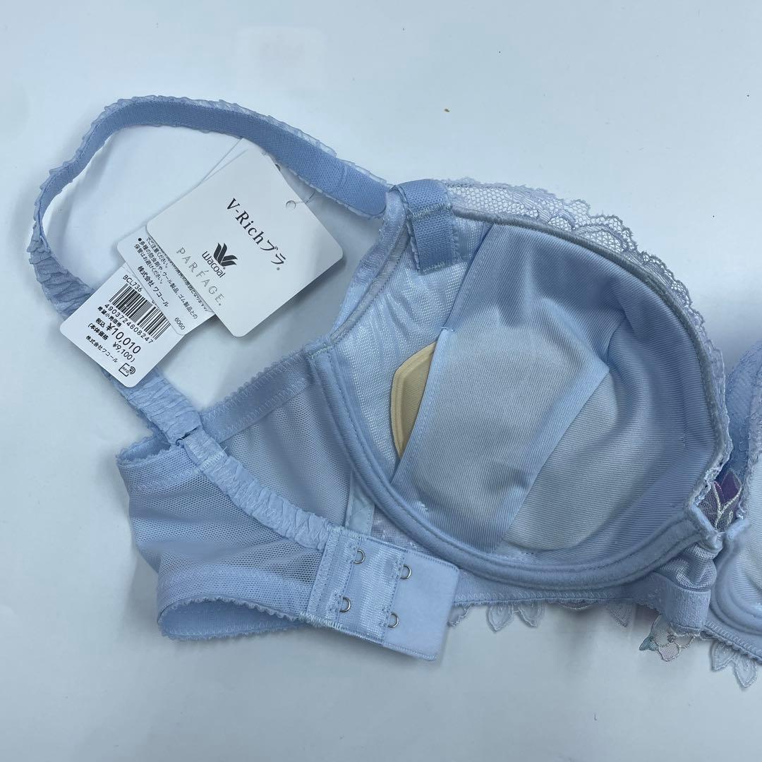 ワコール　パルファージュ. Ｖ－Ｒｉｃｈブラ　ブラジャー&ショーツE65-M