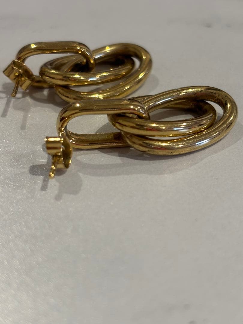 超美品、PHILIPPE AUDIBERT pierce gold ダブルリング