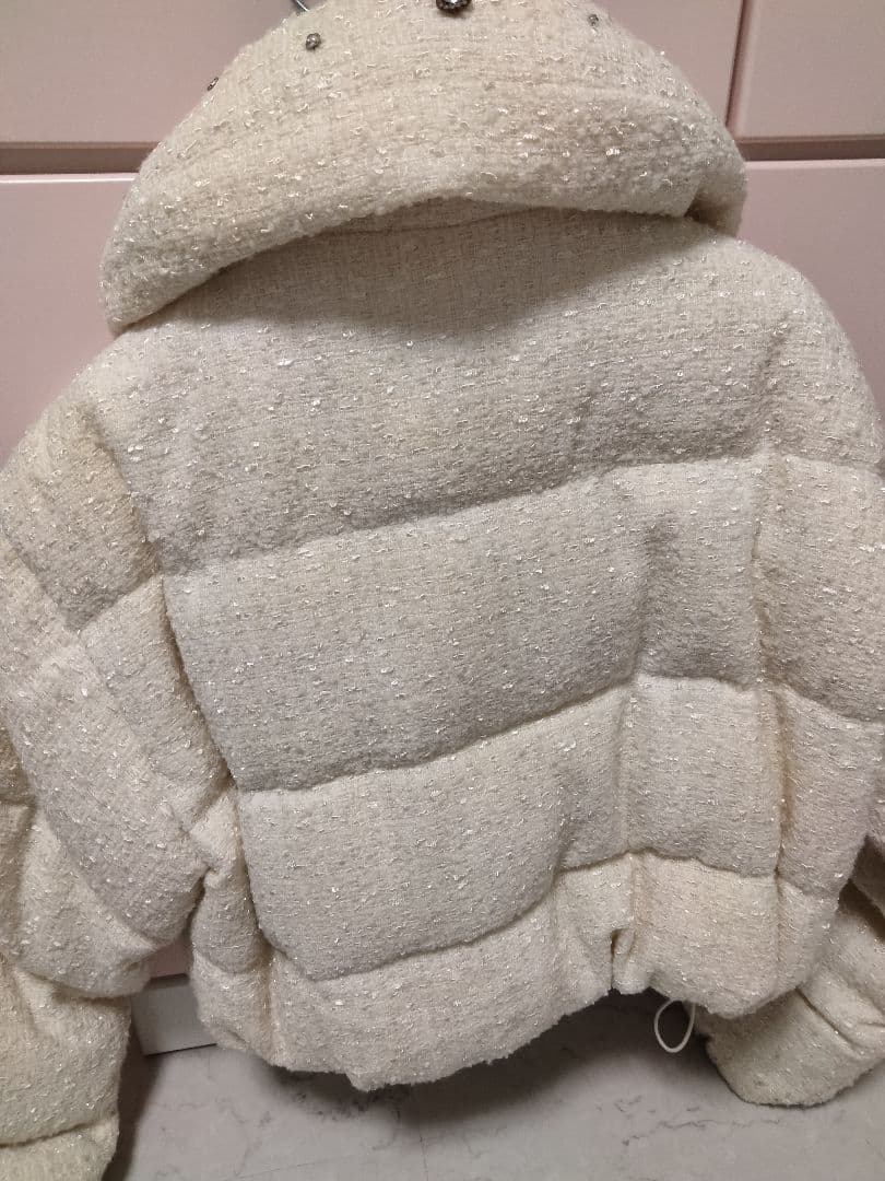 エムミーエメ　 Ribbon tweed short down jacket