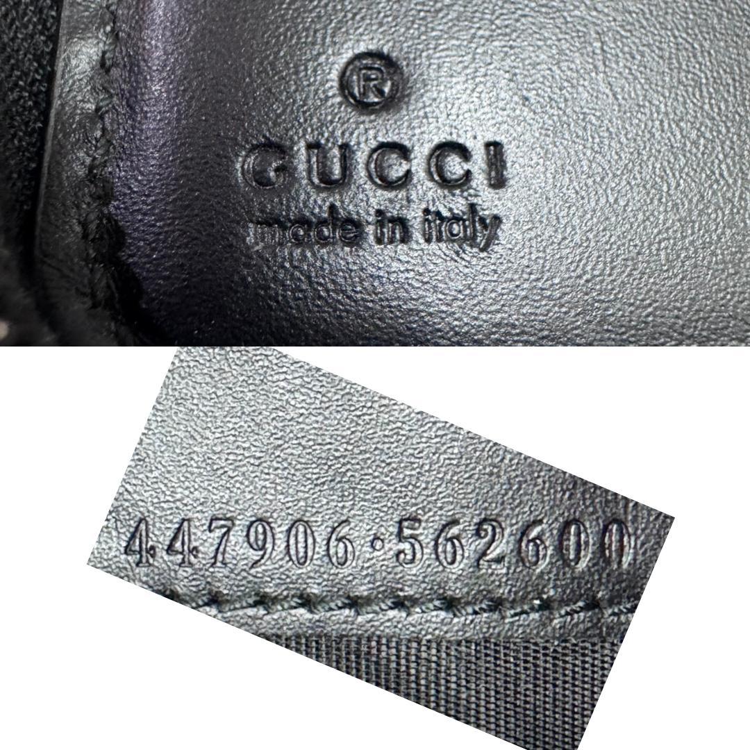 GUCCI グッチシマ レザー ラウンドファスナー 長財布 ブラック