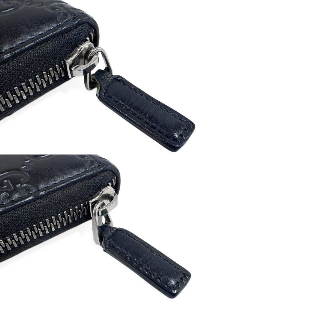 GUCCI グッチシマ レザー ラウンドファスナー 長財布 ブラック