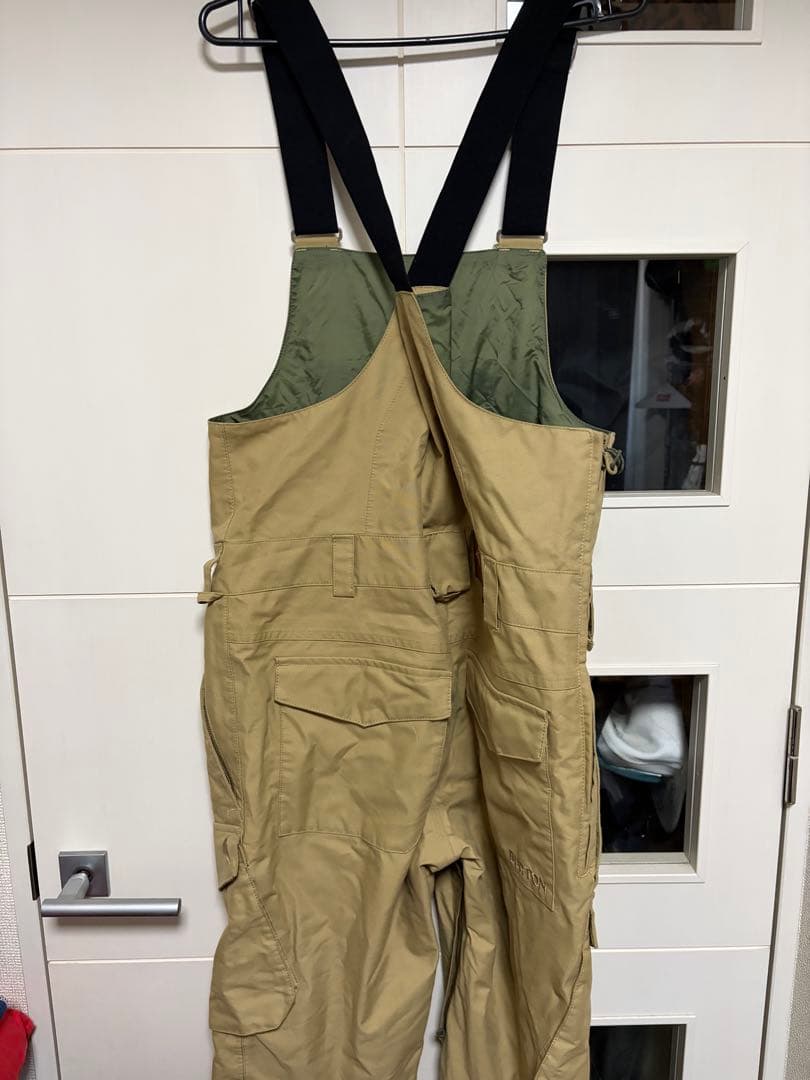 BURTON スノーボード ビブパンツ　ベージュ　Sサイズ