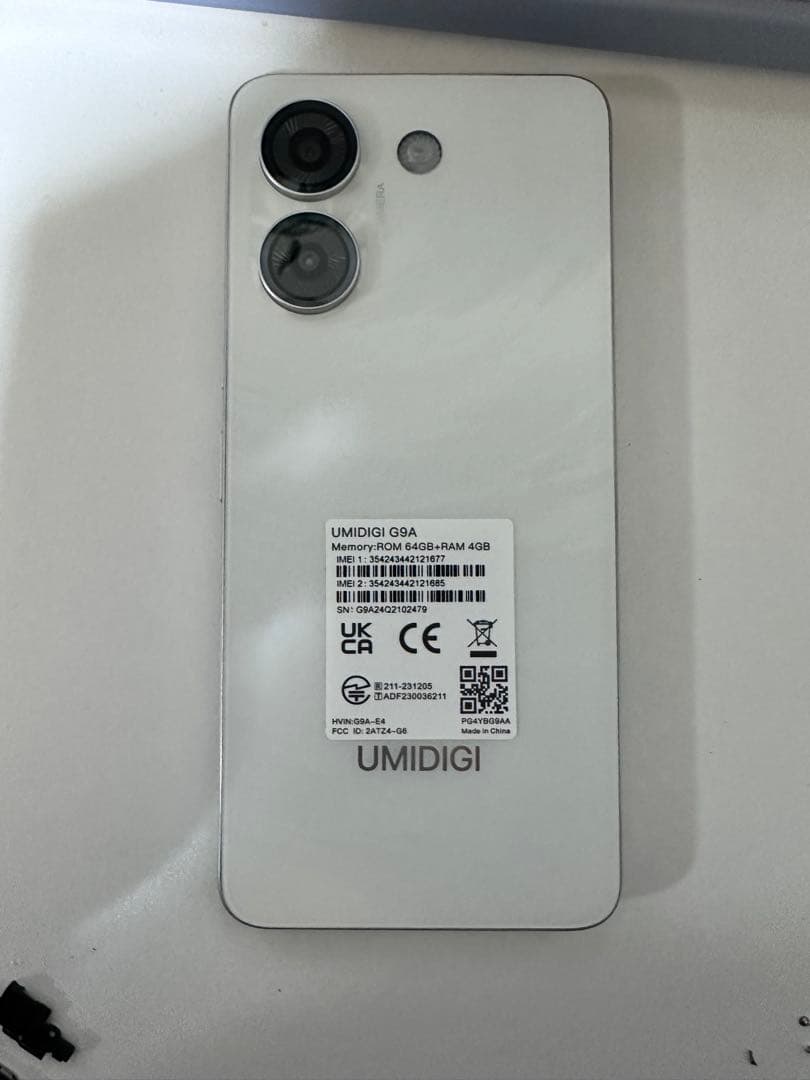 UMIDIGI G9A 4GB/64GB SIMフリー ホワイト ほぼ未使用