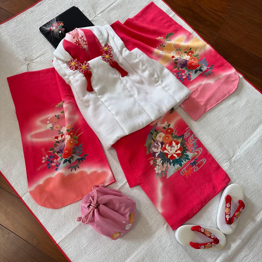 七五三　三歳　正絹着物長襦袢 六点セット　美品