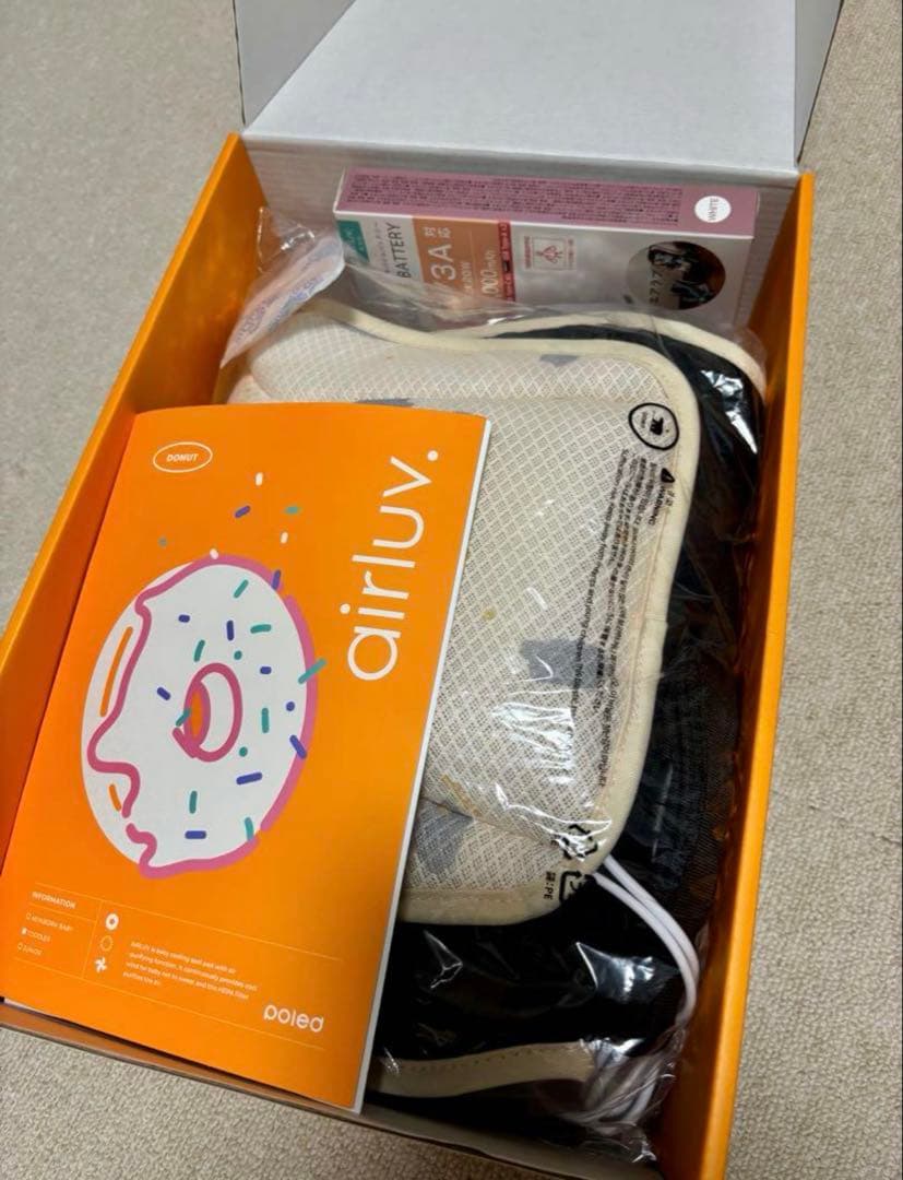 【新品未使用】エアラブ4 ドーナッツ　モバイルバッテリー付き　カスタード