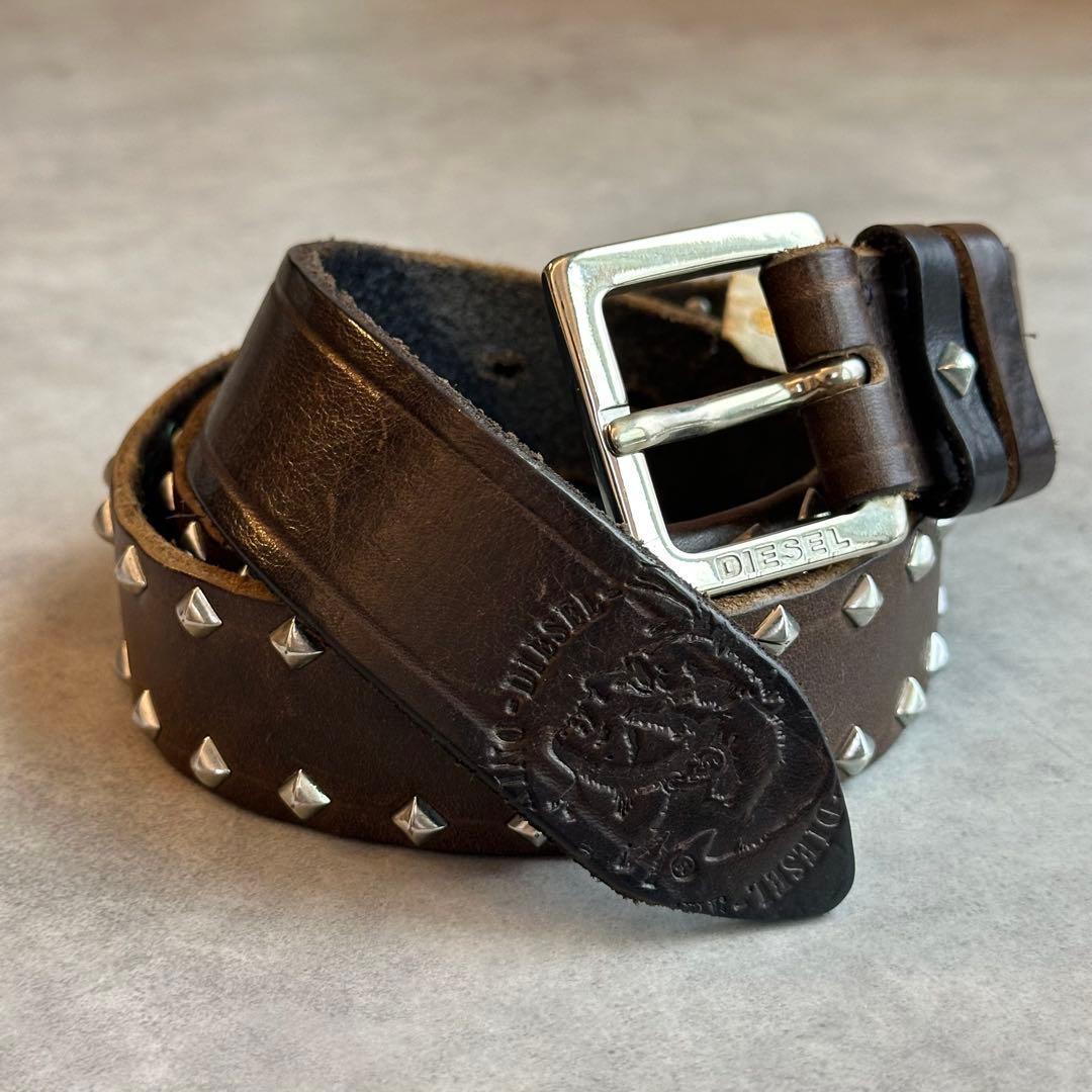 小物 archive DIESEL Rock Studs Leather belt