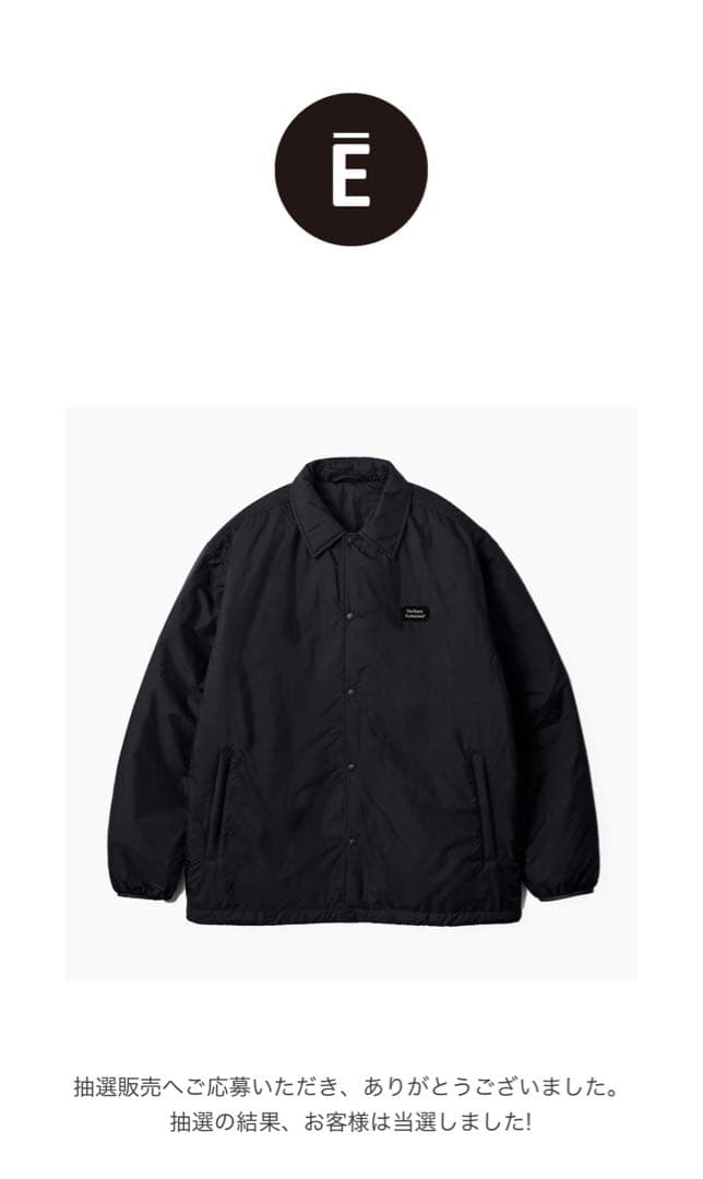 【新品未使用】ENNOY PADDED NYLON COACH JACKET
