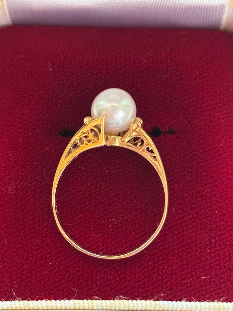 K18 真珠 パールリング 18金 ゴールド 冠婚葬祭 フォーマル