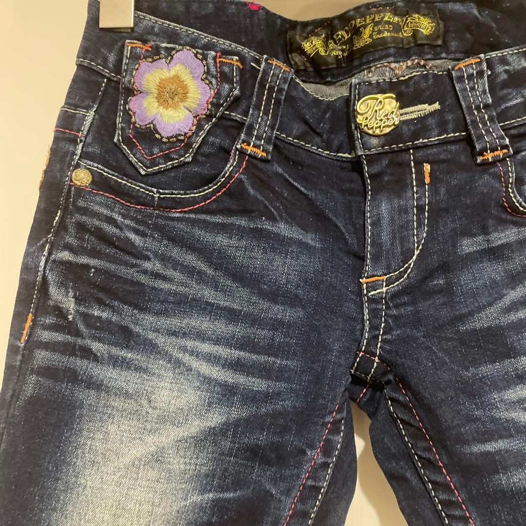 お*ん様 激レア　red pepper 豪華刺繍　ブーツカット　デニム　25
