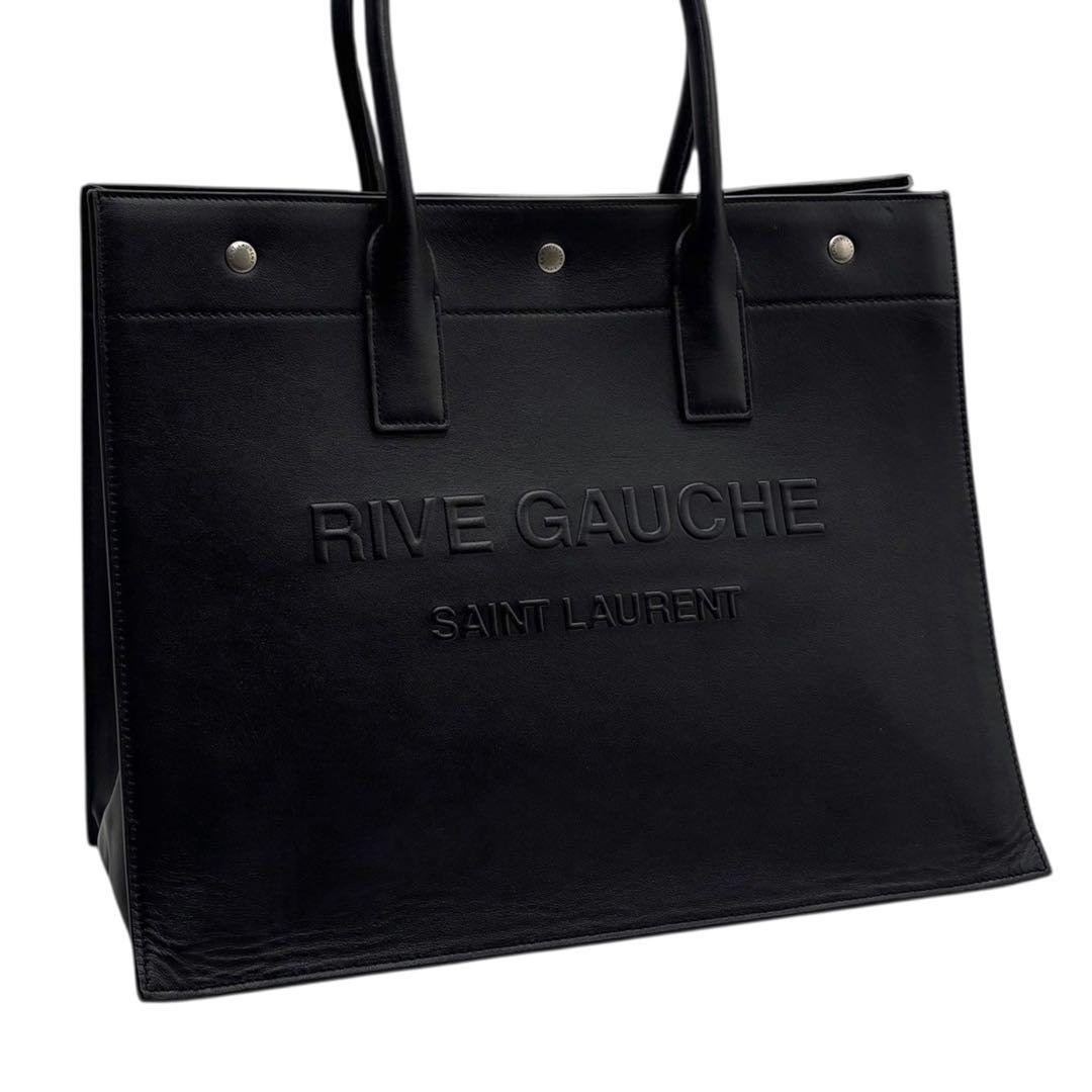 6269 美品 サンローラン リヴゴーシュ レザートートバッグ ブラック 黒色