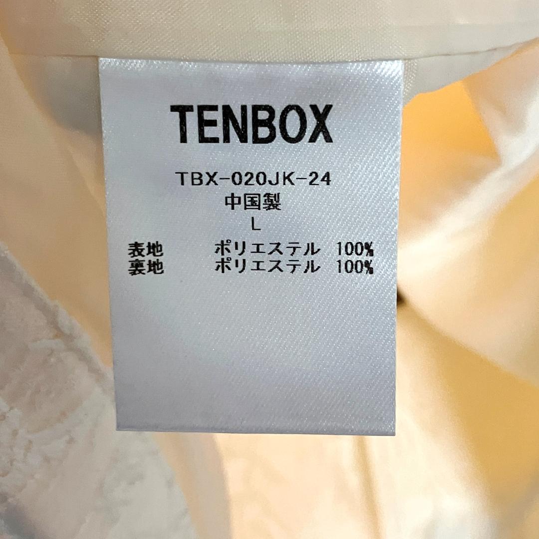 TENBOX コーチジャケット　アイボリー　総柄 草　刺繍　バックロゴ