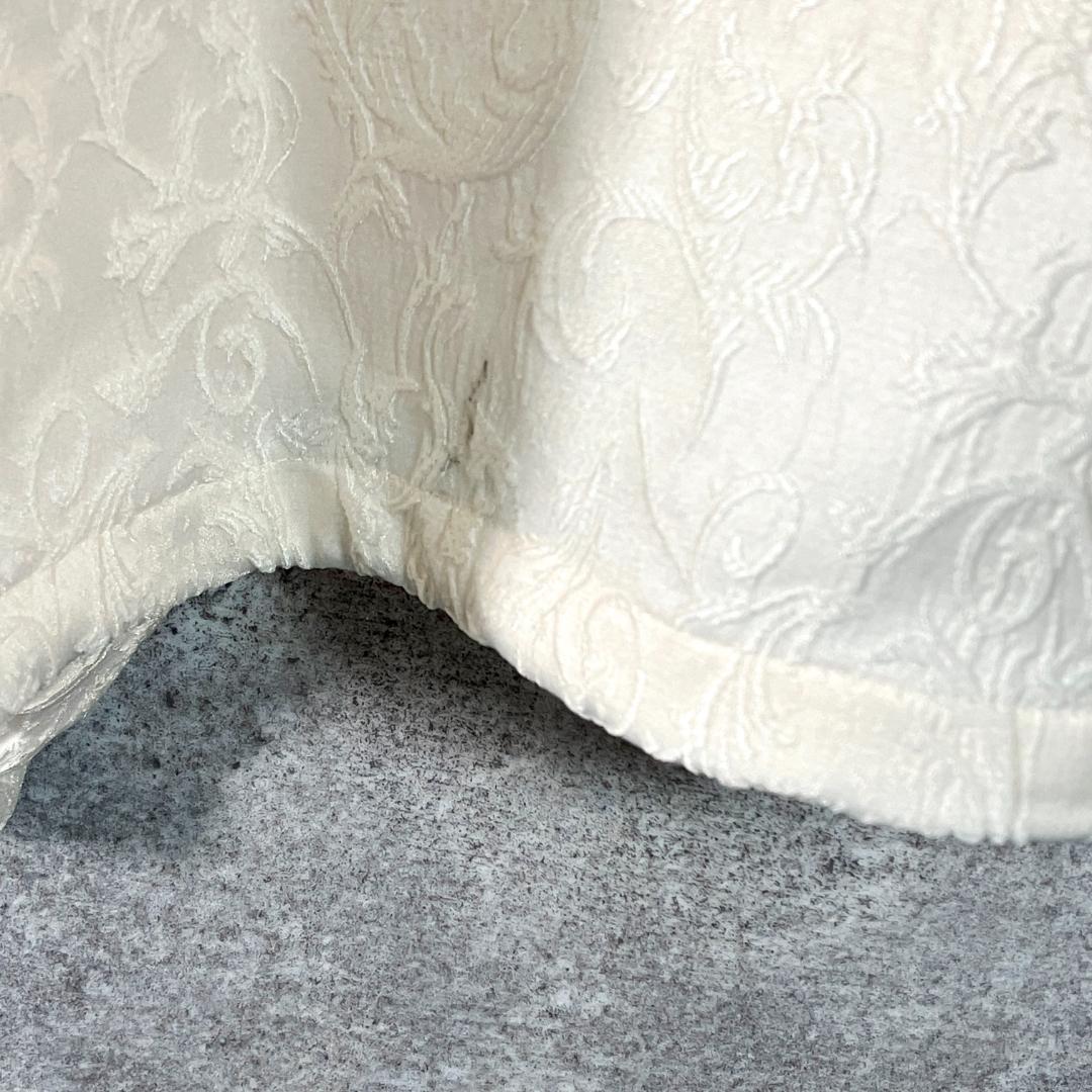 TENBOX コーチジャケット　アイボリー　総柄 草　刺繍　バックロゴ