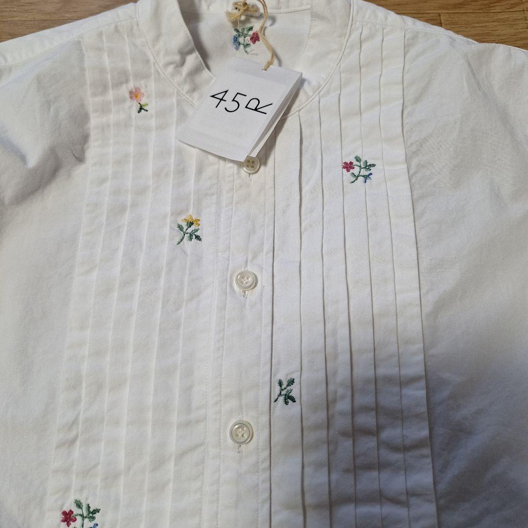 45R　ダンプ小花刺繍のプチローファーシャツ サイズ3
