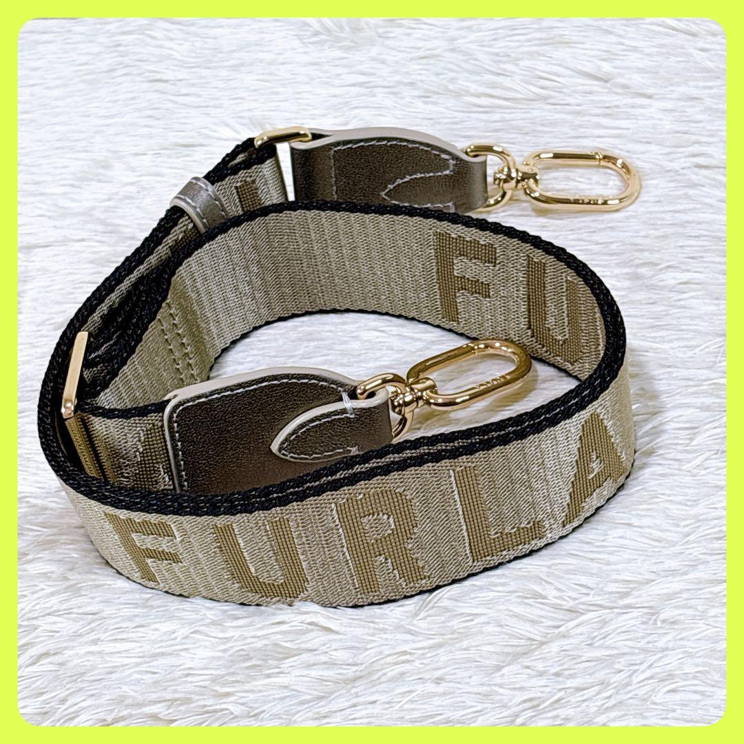 ✨極美品✨フルラ FURLA ロゴ入りショルダーベルト ゴールド金具