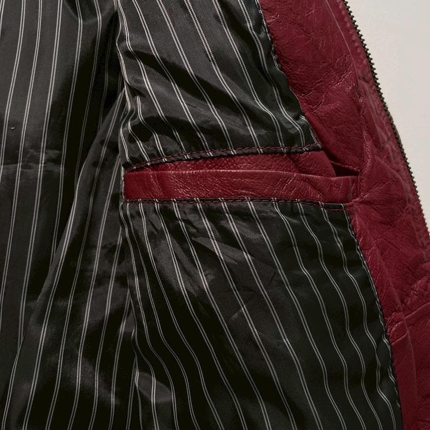 【希少】RATTLE TRAP 豚革 ライダースジャケット L相当 ボルドー