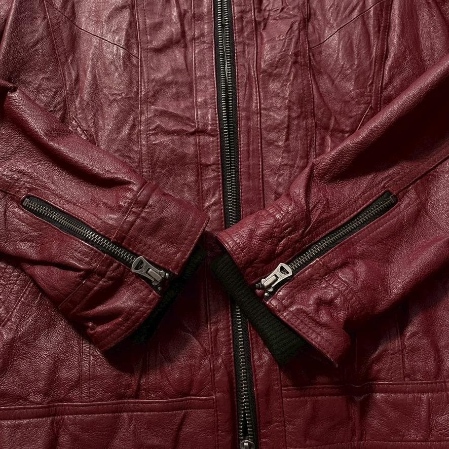 【希少】RATTLE TRAP 豚革 ライダースジャケット L相当 ボルドー