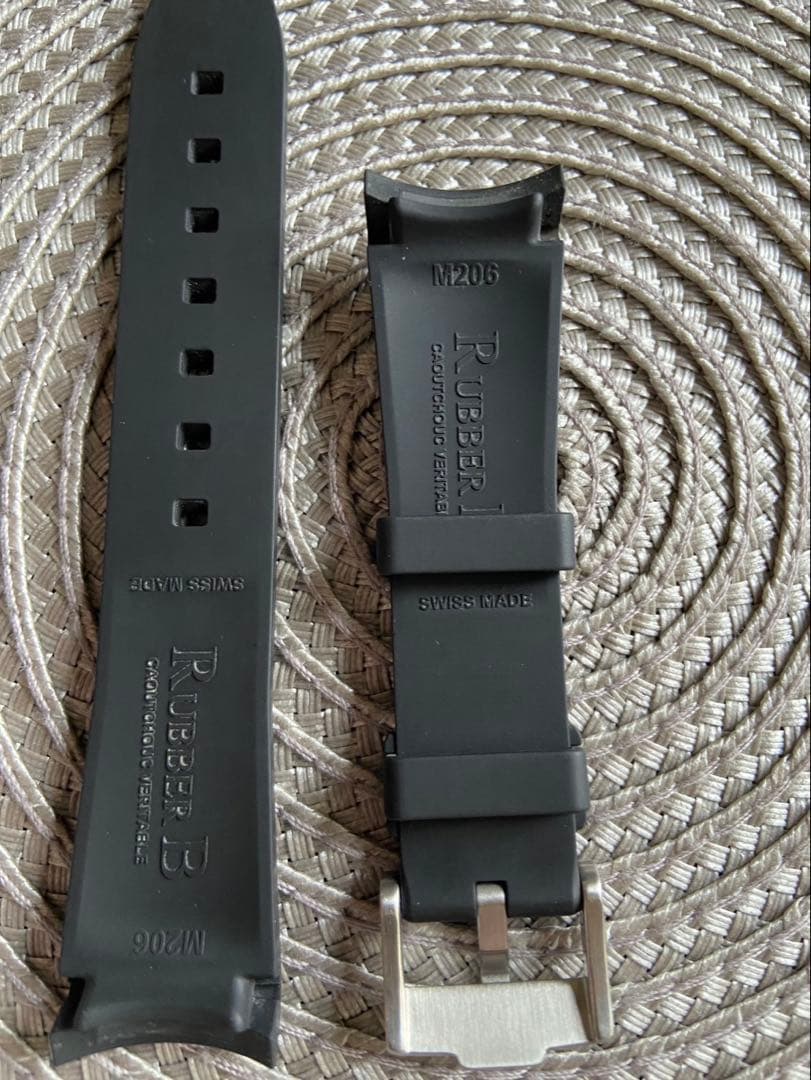 ラバーBストラップ　ブラック ステンレスバックル　サブマリーナ専用