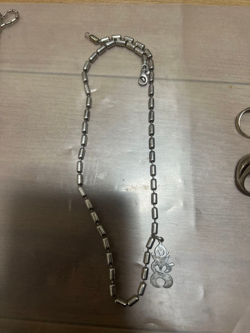 シルバー 925ネックレスとリングセット