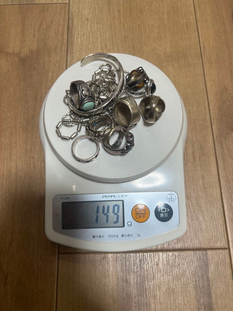 シルバー 925ネックレスとリングセット