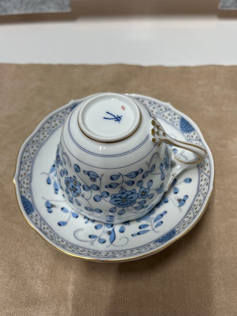 マイセン　インドの華　リッチブルー　コーヒーカップ＆ソーサー 200ml