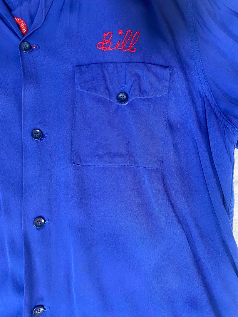 NAT NAST ボーリングシャツ レーヨン 50s 開襟シャツ ポケット付