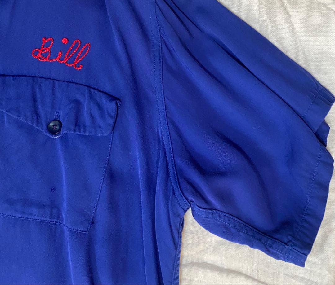 NAT NAST ボーリングシャツ レーヨン 50s 開襟シャツ ポケット付