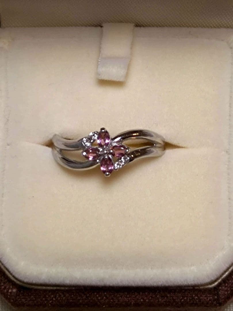 festaria　K18WG　ピンクサファイア&ダイヤモンド　リング