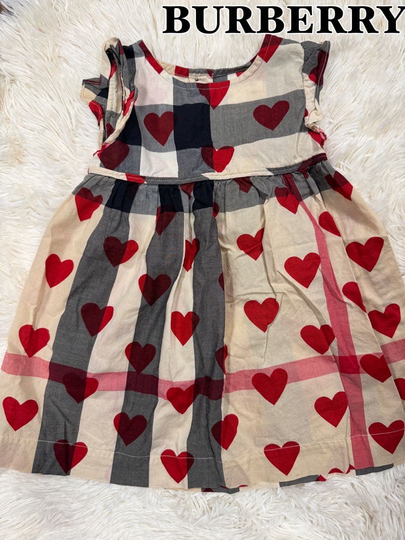 美品　BURBERRY バーバリー　ハートワンピース　2Y 92cm