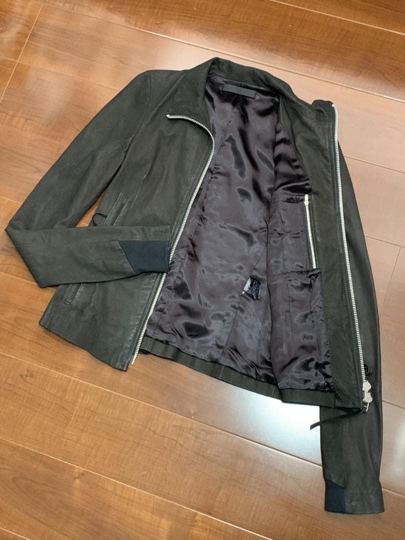 [00s EKAM] Y2K ロングアーム ハイネック レザージャケット M