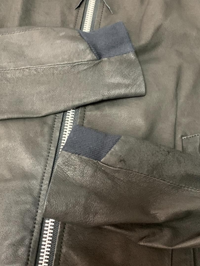 [00s EKAM] Y2K ロングアーム ハイネック レザージャケット M