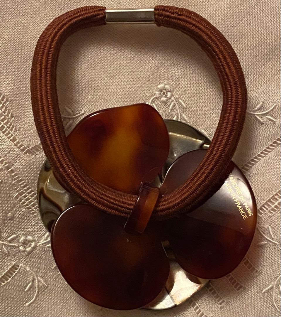 新品未使用ALEXANDRE DE PARIS☆マーブル模様の花モチーフヘアゴム