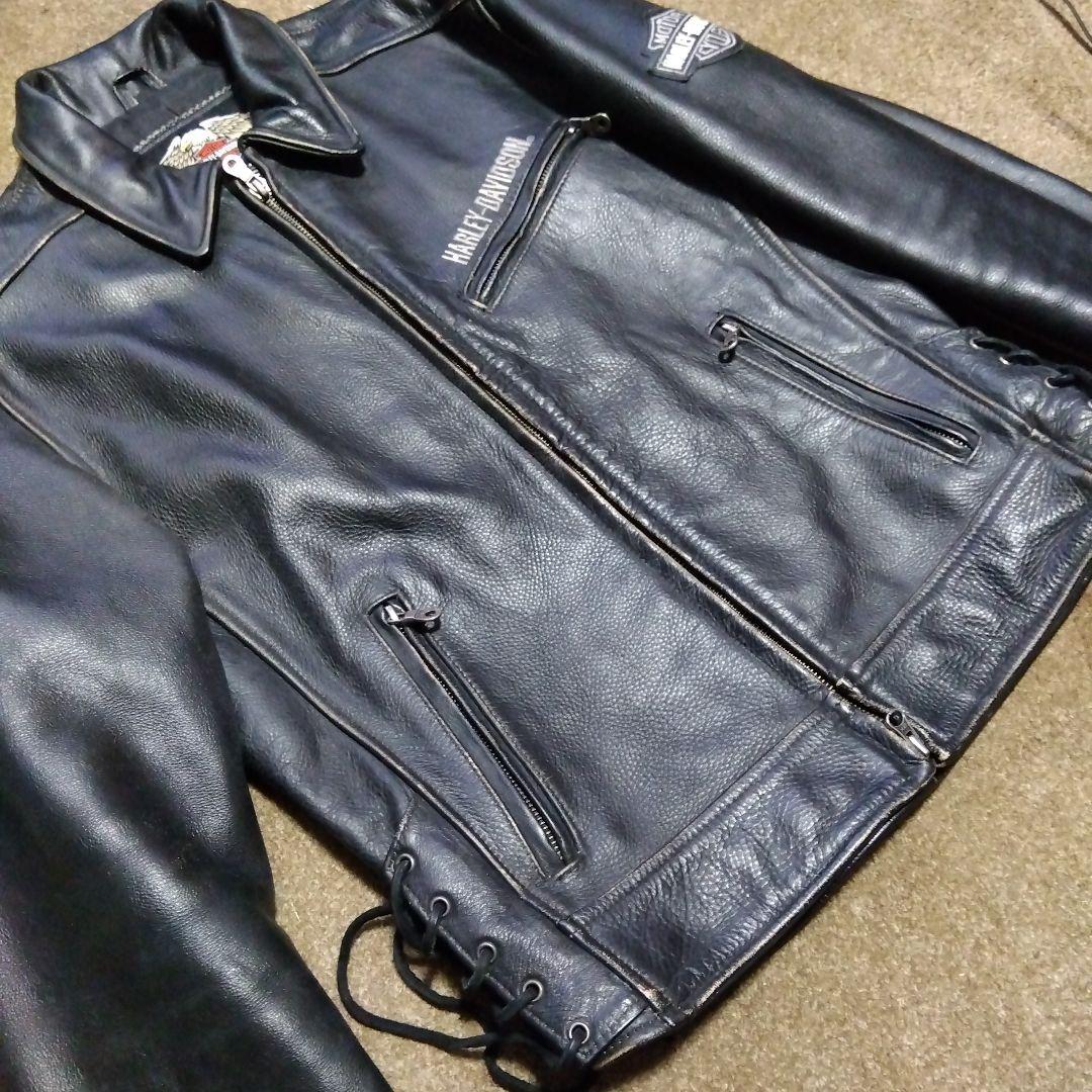 Sサイズ アメリカ製 ハーレーダビッドソン 純正 ライダースジャケット