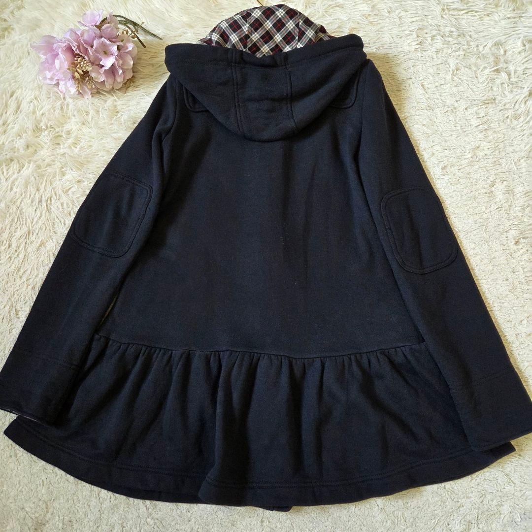 美品 バーバリー Aライン ダッフルコート ノバチェック サイズ M ブラック