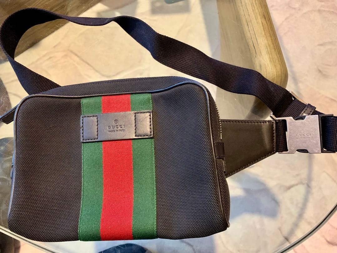GUCCI グッチ　ウエストポーチ ボディバッグ　ショルダーバッグ　ブラック