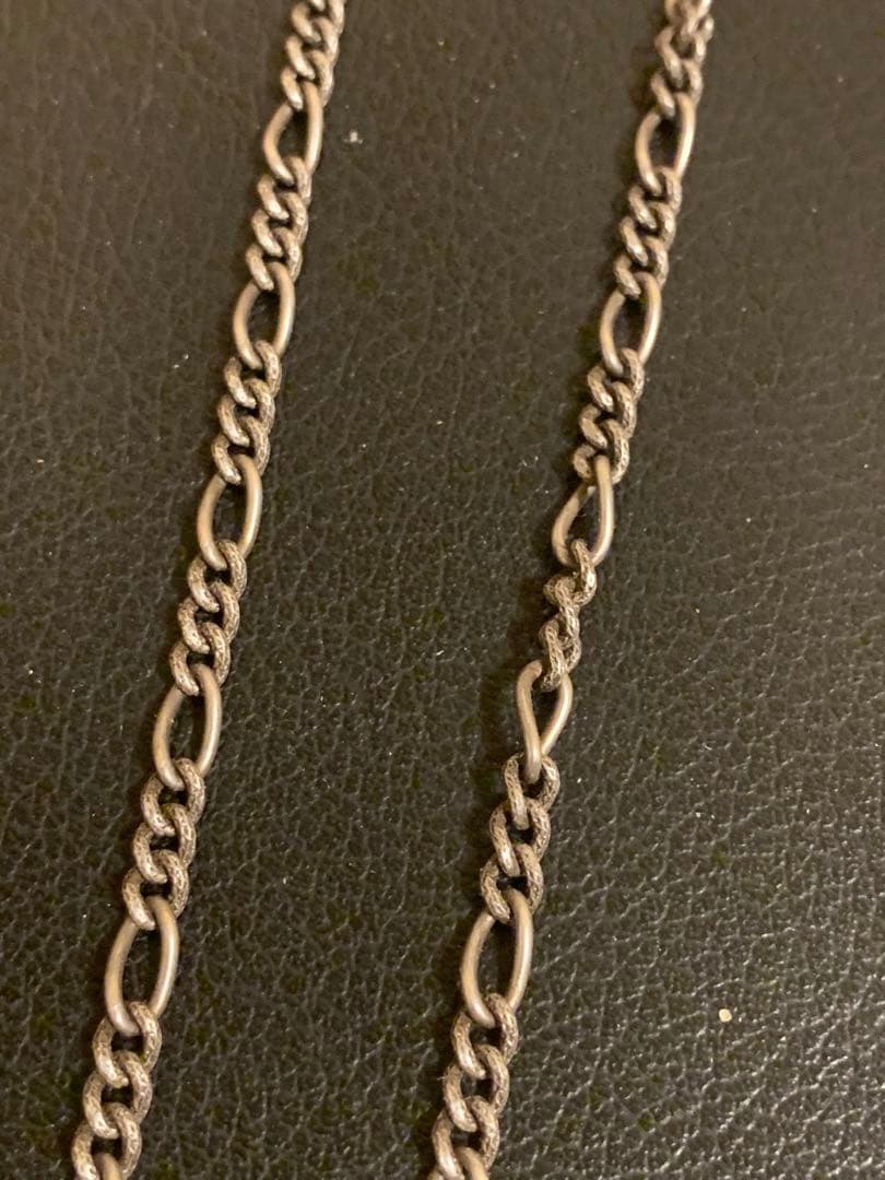 超希少!ビンテージアンティークフィガロリンクシルバーチェーンネックレス60’s