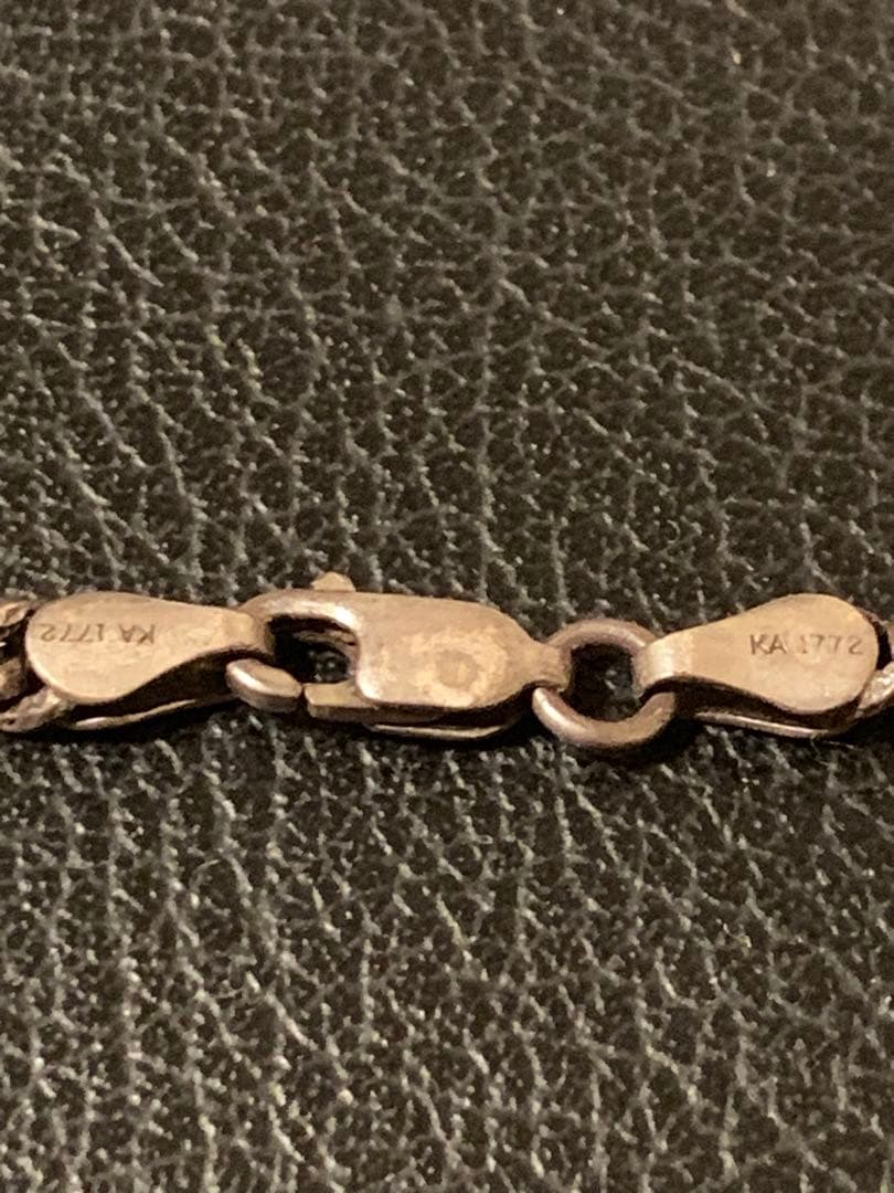 超希少!ビンテージアンティークフィガロリンクシルバーチェーンネックレス60’s
