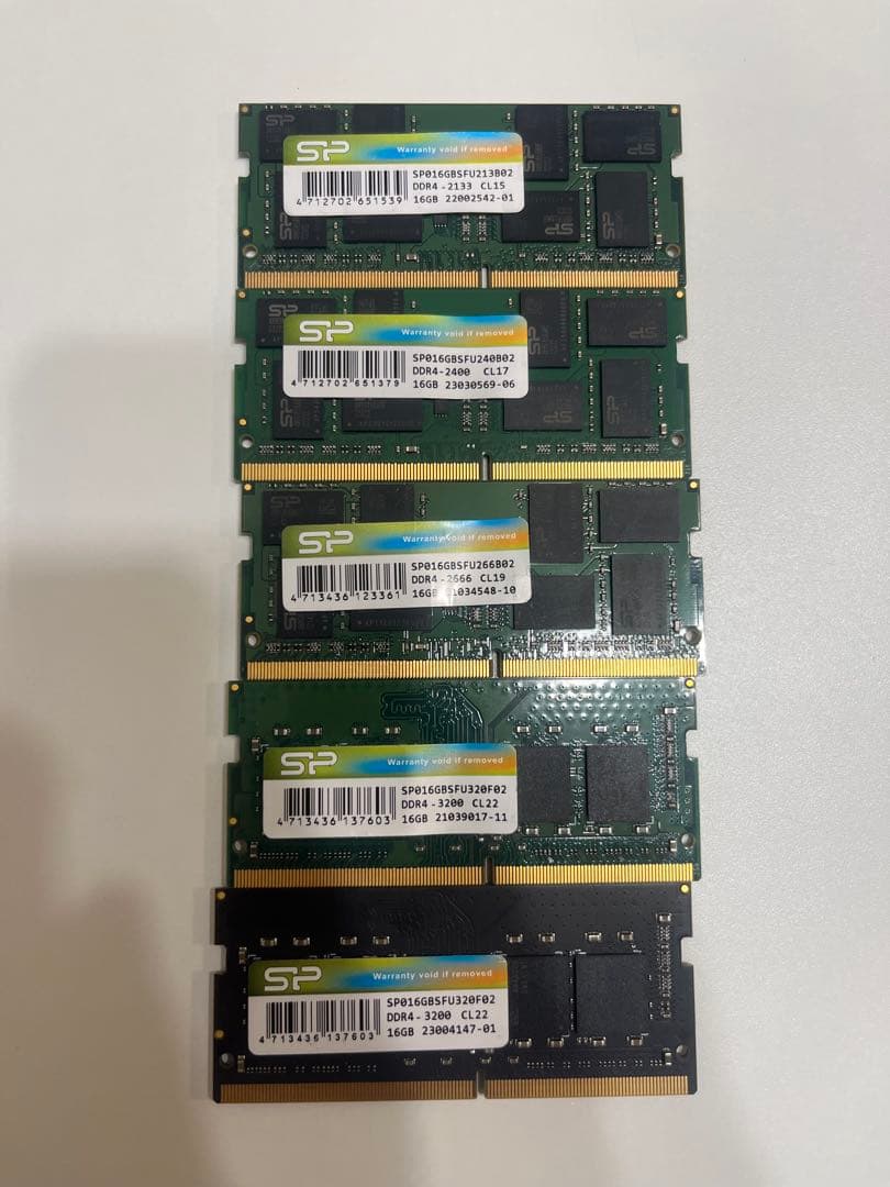 Silicon Power 16GB DDR4 メモリ5枚　ばら売り