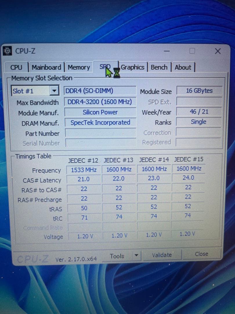Silicon Power 16GB DDR4 メモリ5枚　ばら売り